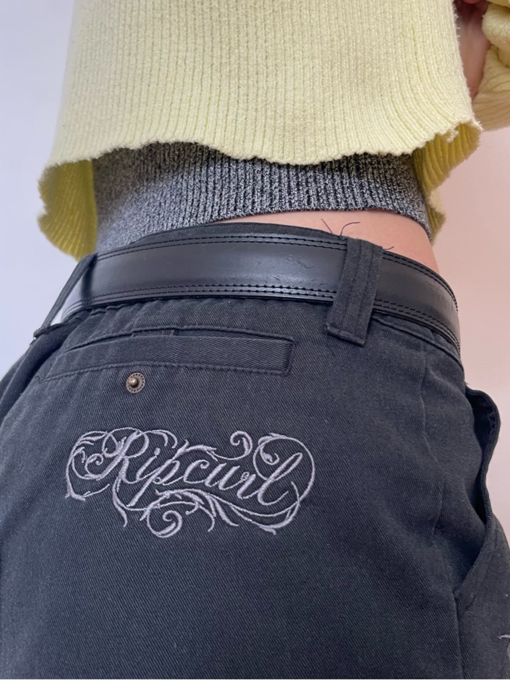 Rip Curl Black Bermuda Shorts with Y2K Script Logo